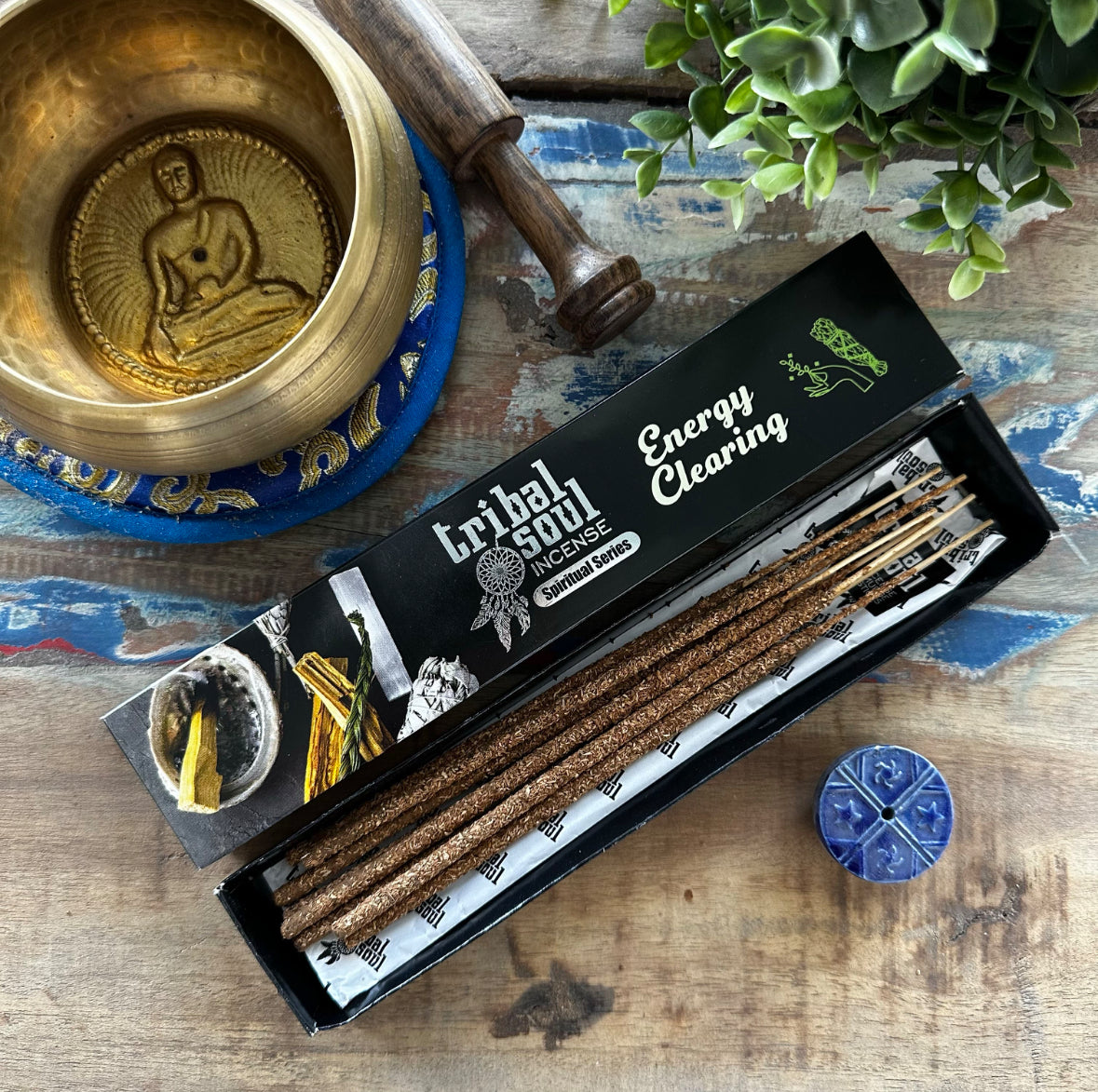 12x Bâtons d’Encens Spirituels Tribal Soul + Support en Céramique – Energy Clearing